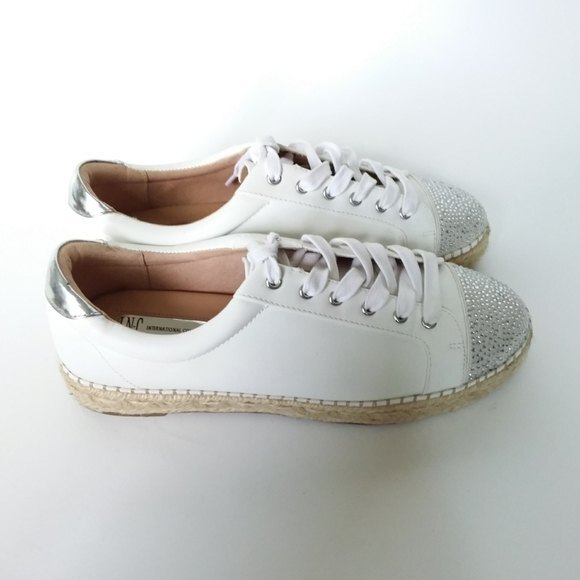 INC International Concepts  White Eliza Sneakers Espadrille Platform 10 - Picture 2 of 12